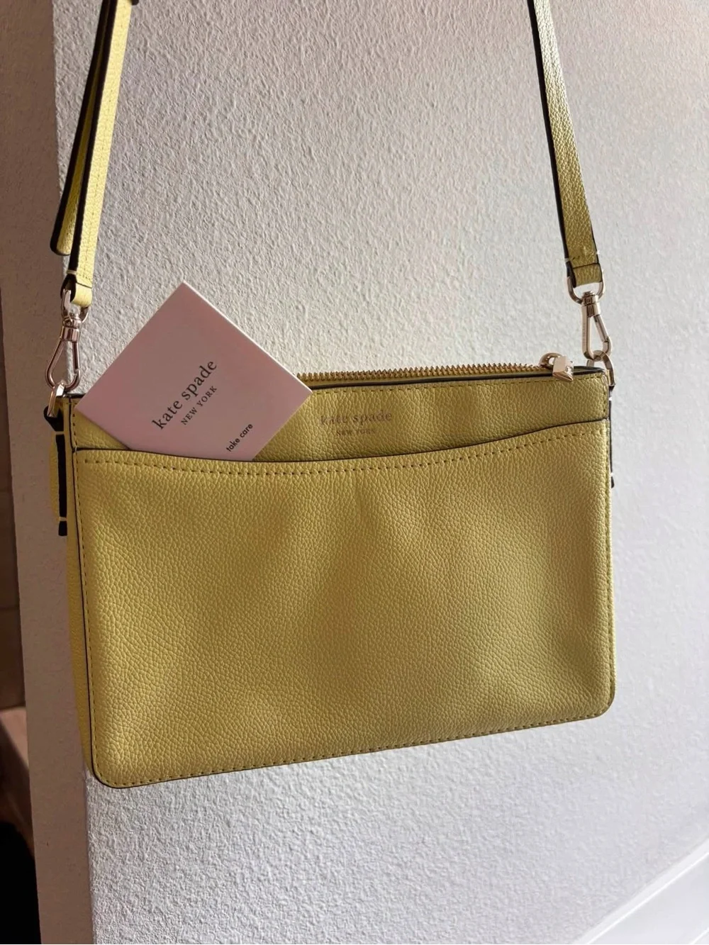 kate spade Lemon Yellow Leather Crossbody Bag